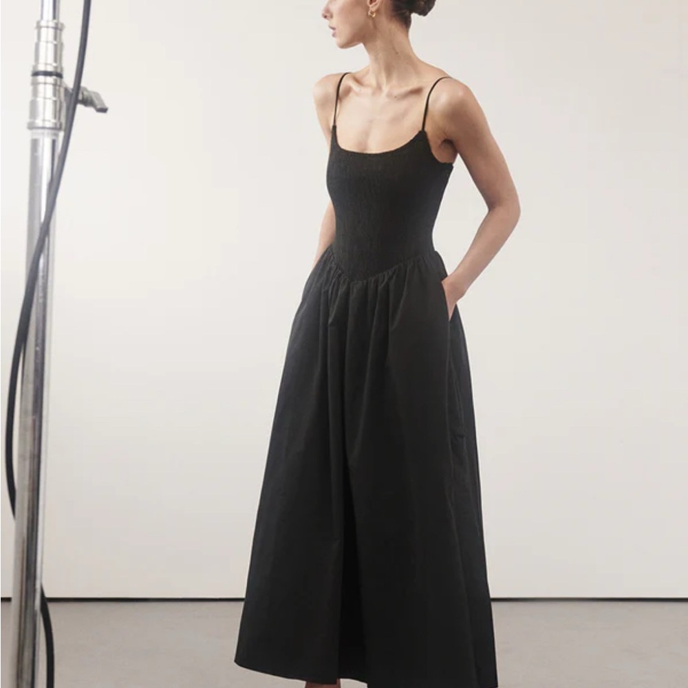 DISSH MILANO BLACK COTTON MIDI DRESS